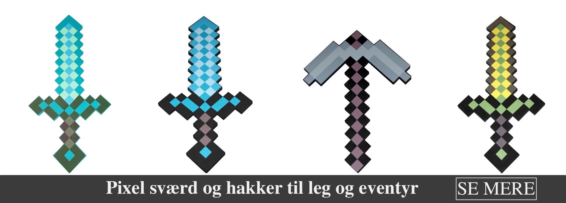 Pixel sværd og hakker til leg og eventyr